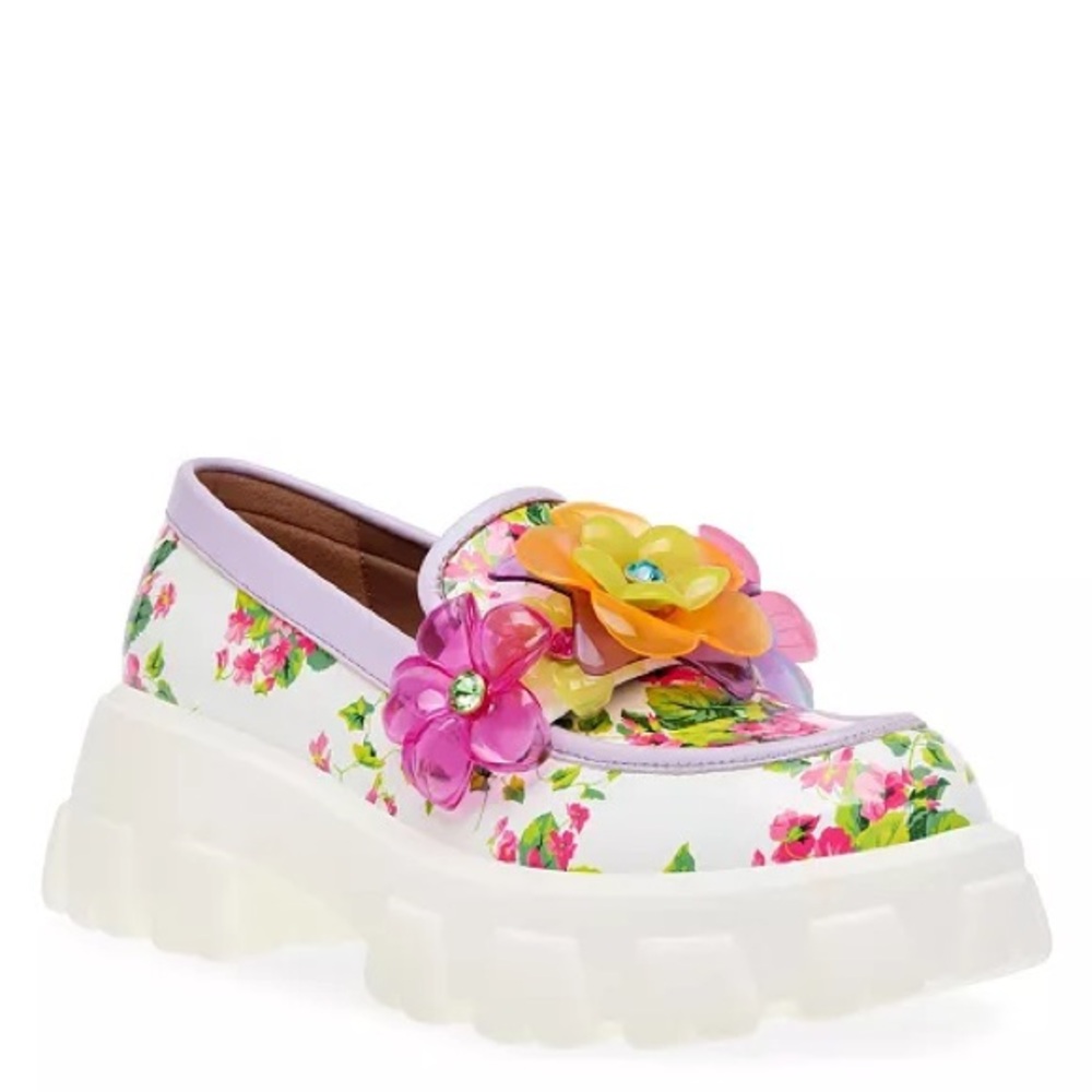 Betsey Johnson Floral Platform Shoes - Pink and Yellow
